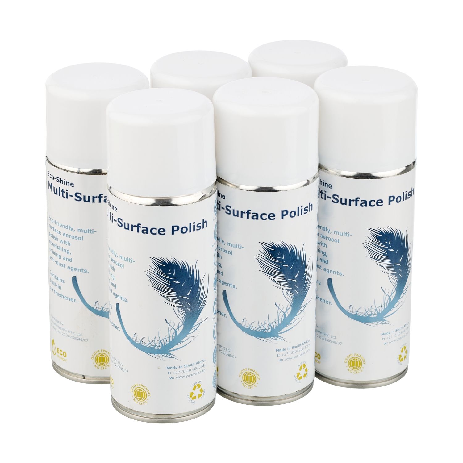 Eco-Shine Multi-surface Polish (Lemon) YEMVELO HYGIENE 400ml (6 PACK)