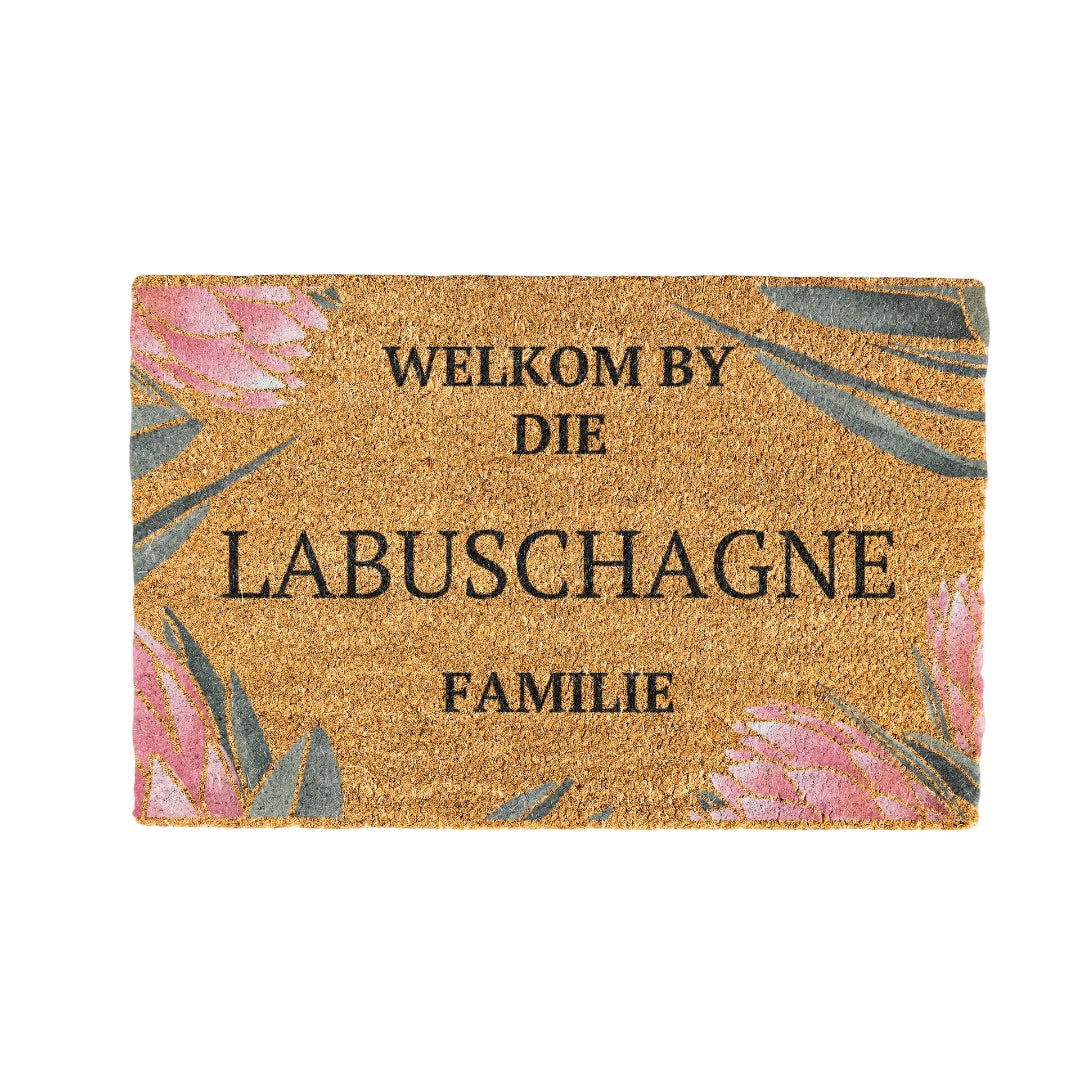 Labuschagne Familie Naam Coir Doormat Design 700 x 400 mm