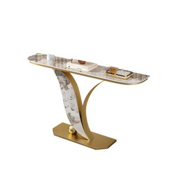 EFURN Fortuna Marble tile top Console Table  (Rose Gold)
