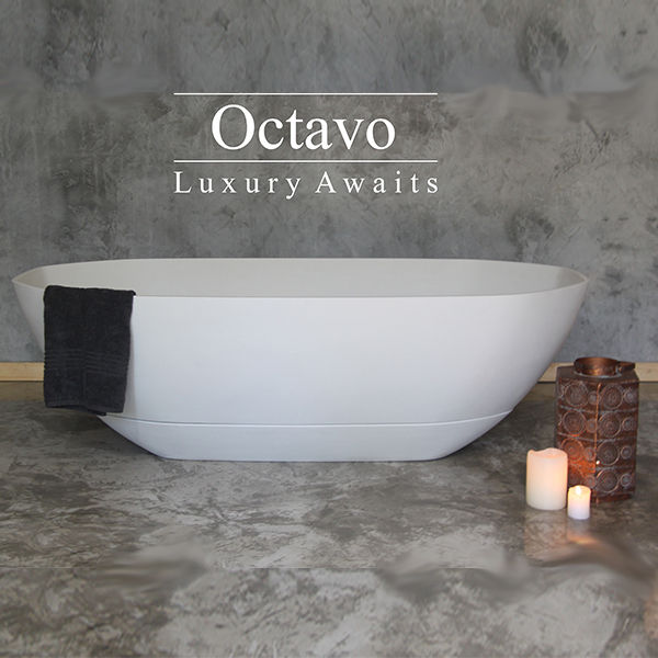 Octavo Thrucolour Light Stone Free-Standing Bath