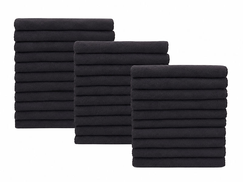 Everyday Collection Soft, Warm, Lightweight - Anti-Pill Polar Fleece - 150x150cm Jet Black - 15 Piece Pack