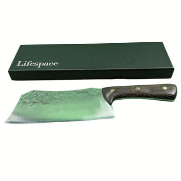 Lifespace 8" Chef Chopping Cleaver with 3 Rivets & Wood Handle