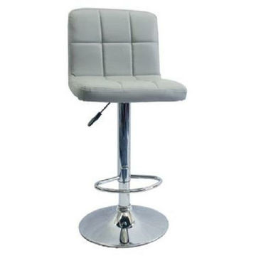 Faux Leather High Back Swivel Bar Stool - Grey