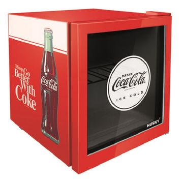 HUSKY - 46L COUNTER-TOP BEVERAGE COOLER W/ GLASS DOOR - COCA COLA -RED