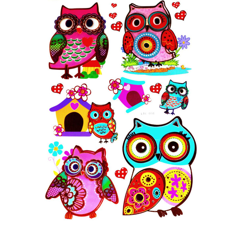 Kids 5D Wall Art Stickers Owl Option6