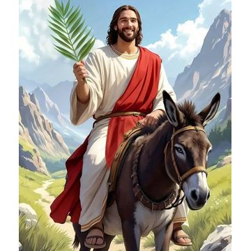 Paint by numbers - Jesus on a donkey - 40x50cm