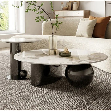 Alina Modern Coffee Table With Side Table -Black