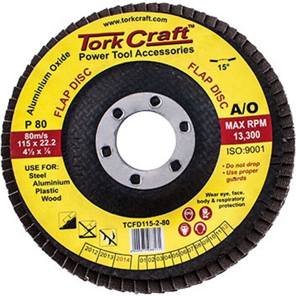 Flap Disc 115Mm 15 Deg.Angle 80Grit