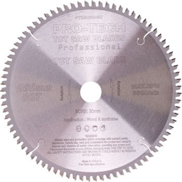Saw Blade Tct 260X2.5X30X80T Wood Prof. Pro-Tech Fes. Kapex