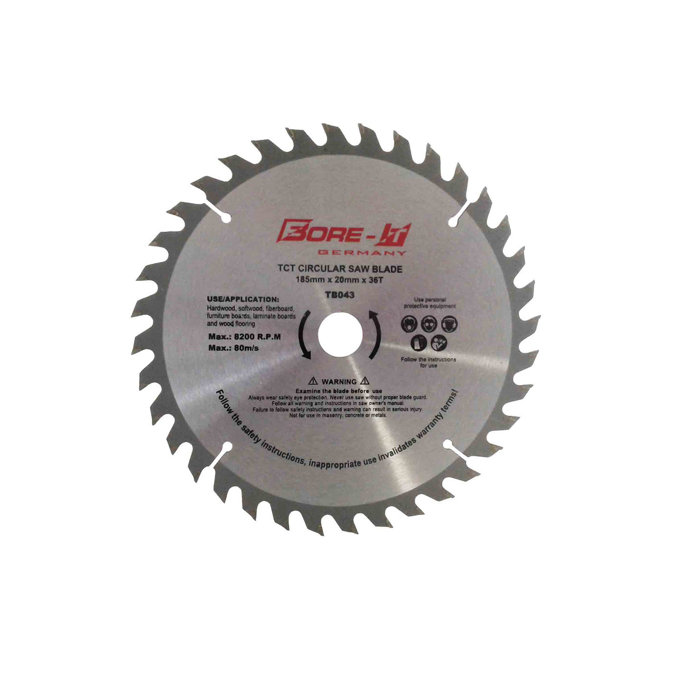 Bore-it - Circular Saw Blade - 185mm X 36t X 20/16b - 6 Pack
