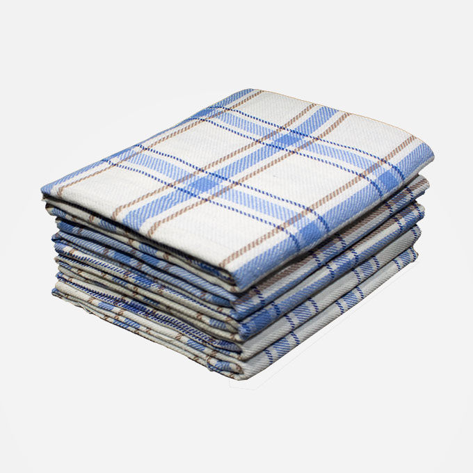 Multipurpose, Easy Fit, Absorbent Kitchen Towel - Design 2006 - 045x070cms - (05 Pc Pack) - Checks - Pebble