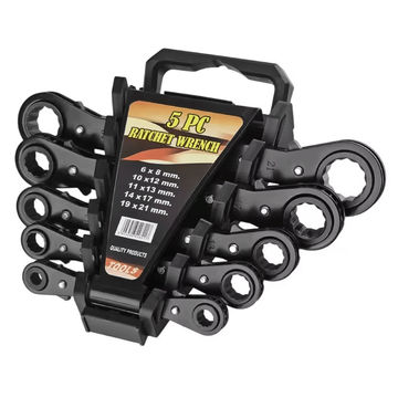 5 Piece 2 Way Double Head Flat Ratchet Ring Wrench Set