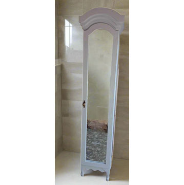 Tall White Bathroom Cupboard with Mirror Door – 2100mm