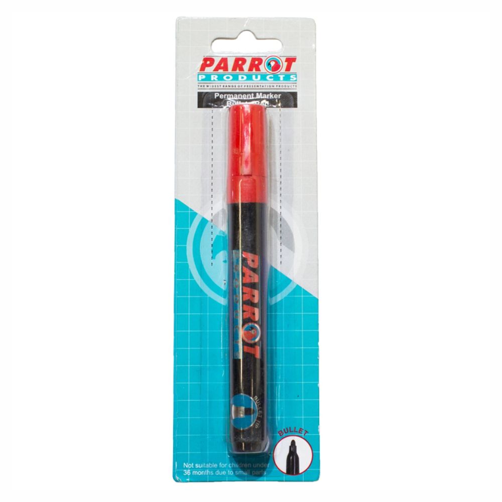 Permanent Marker Bullet Tip Red (Carded - Pack 20)