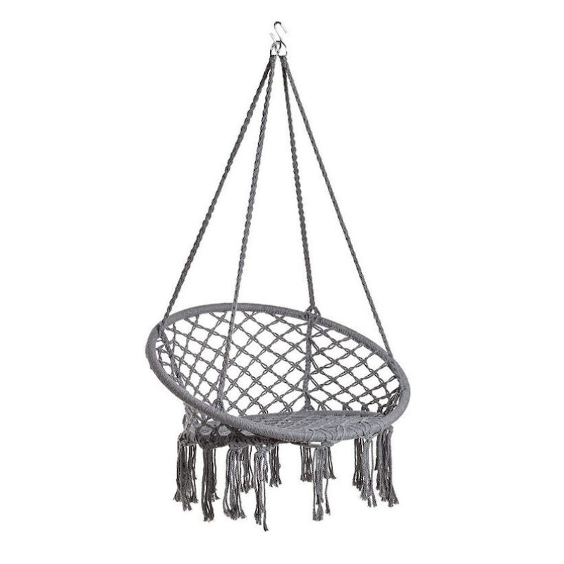 Shayd - Macrame Hammock Swing Chair - Grey
