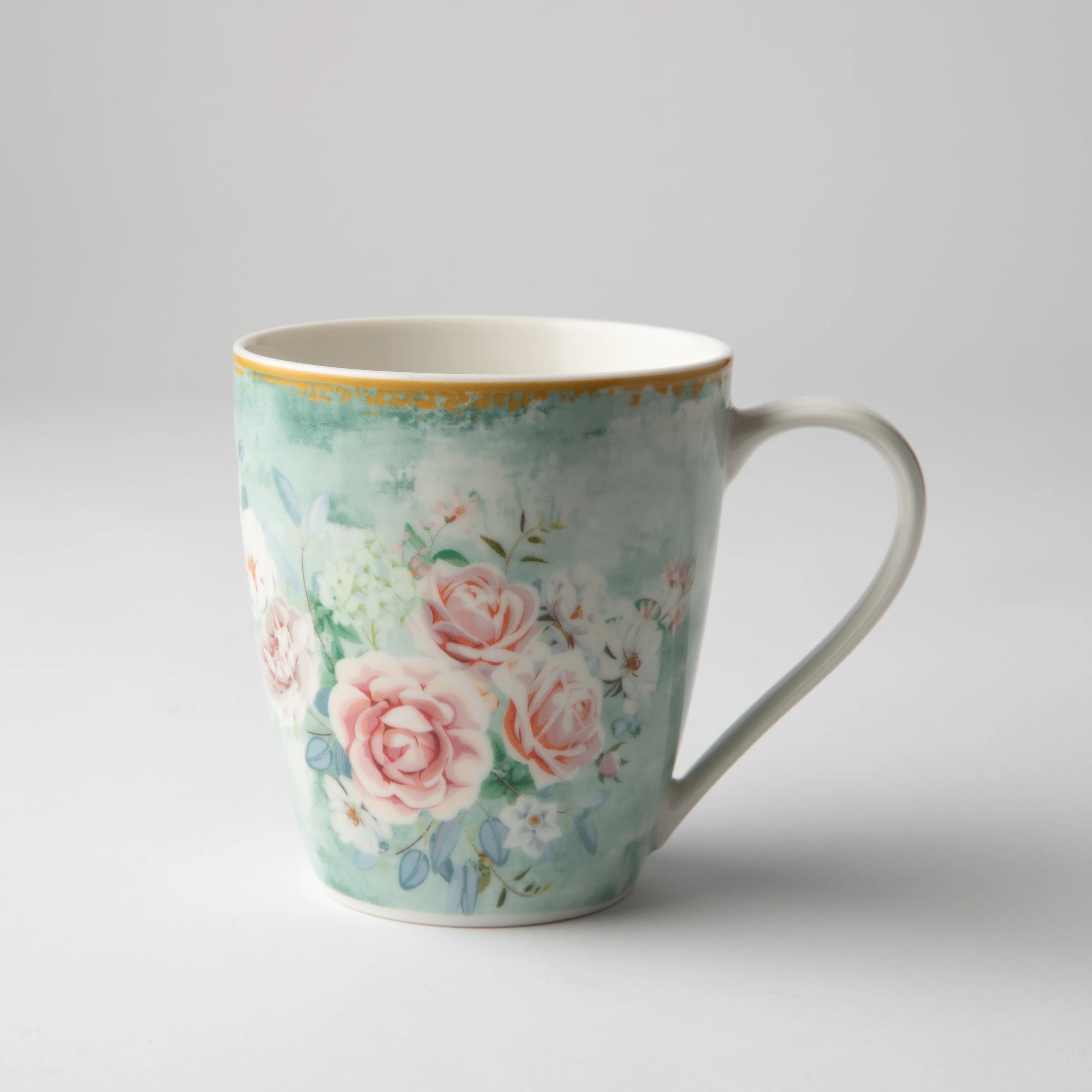 Jenna Clifford - Green Floral Mug Set of 4