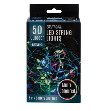 String Lights - Outdoor - Multi-Coloured - 5 m - 50 LED - 8 Pack