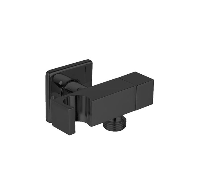 Devario Premio Angle Valve Square With Bracket Brass -Matte Black