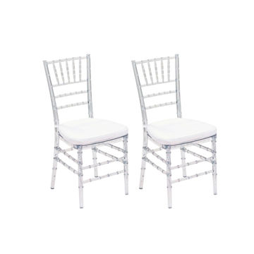 Tiffany Transparent Cushioned Dining Chair - 2 Piece