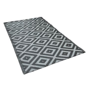 Rug It Up Indoor & Outdoor Plastic Waterproof Reversible Rug - Black & Grey Diamond 2 x 1.2m