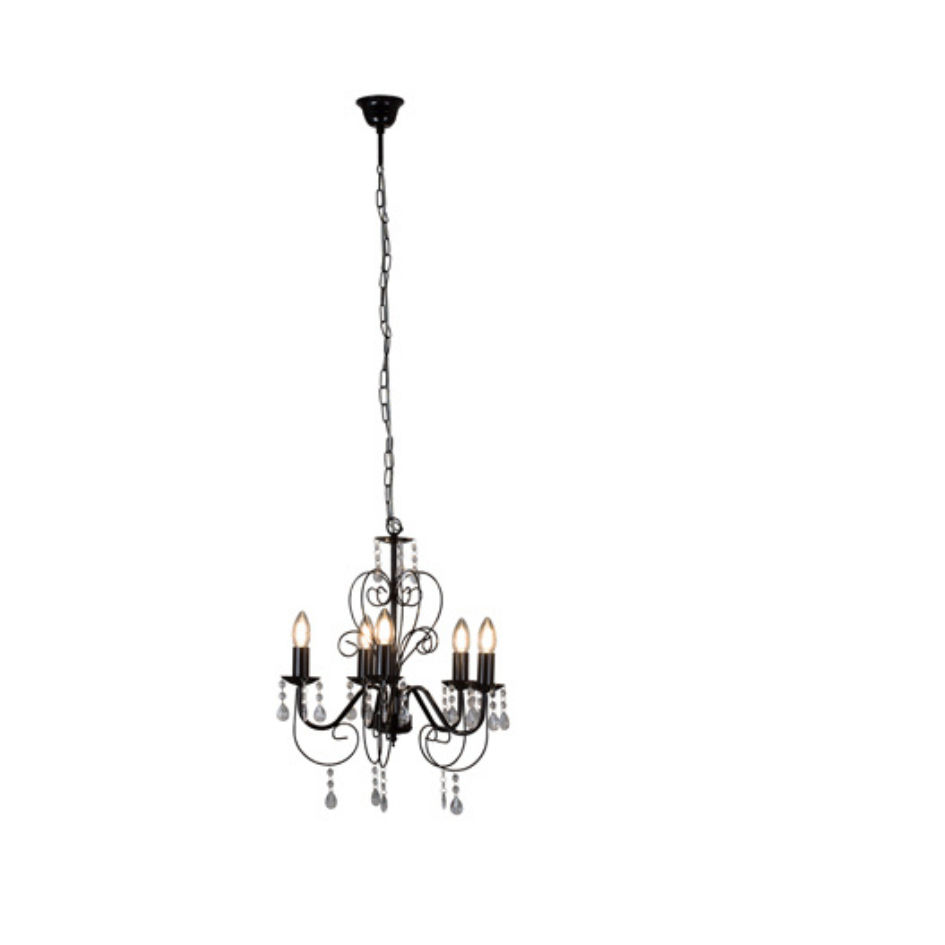 Eurolux Cleo 5LT Chandelier 420mm Black