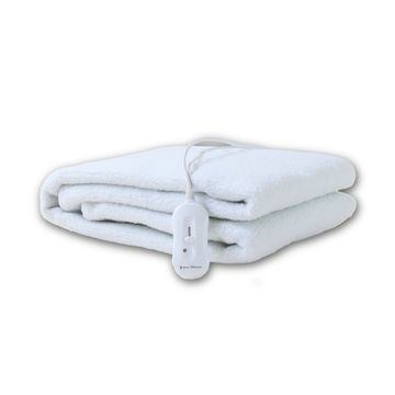PURE PLEASURE - SINGLE - EXTRA LENGTH SHERPA FLEECE - FITTED ELECTRIC BLANKET w/ SKIRT - 91x205cm