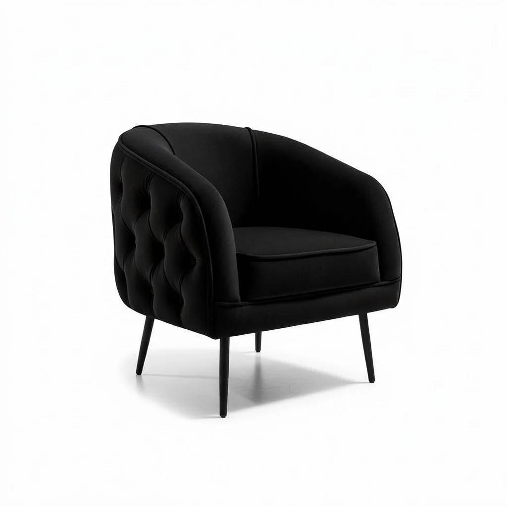 Nu Dekor - Belleau Button Velvet Occasional Chair - Black