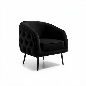 Nu Dekor - Belleau Button Velvet Occasional Chair - Black