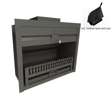 Avalon Built in Fireplace (800mm) incl. medium base and cowl