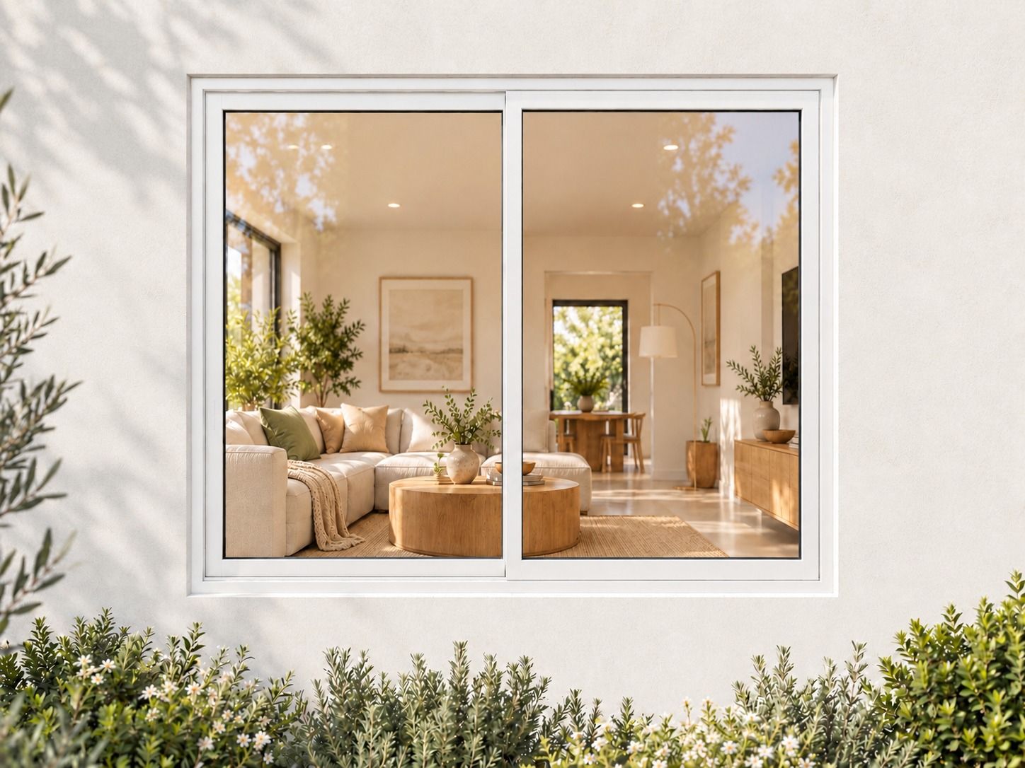 Kenzo Aluminium Sliding Window - White, 1200 900 mm, Two Sliding Panels