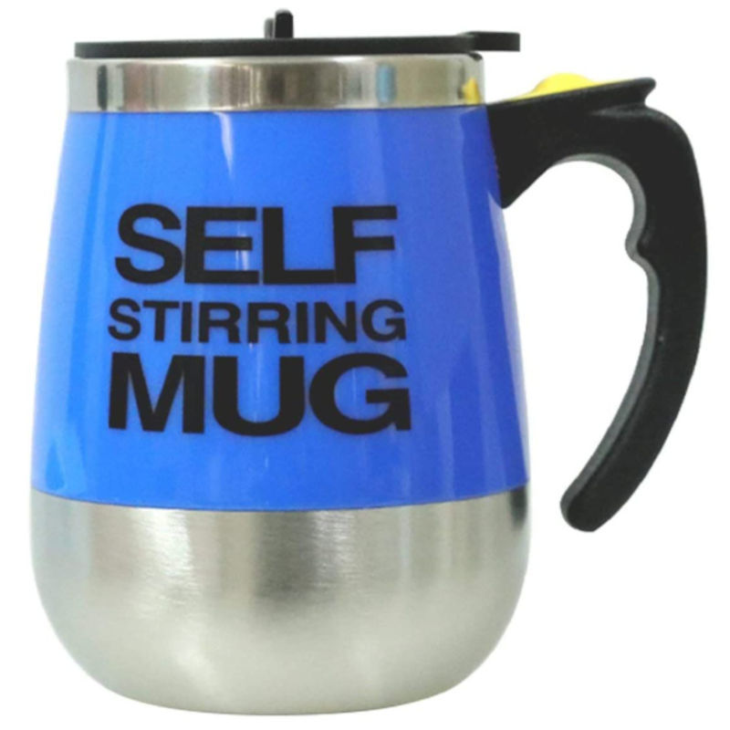 Novelty 450ml Automatic Electric Stirring Coffee Mug  Blue