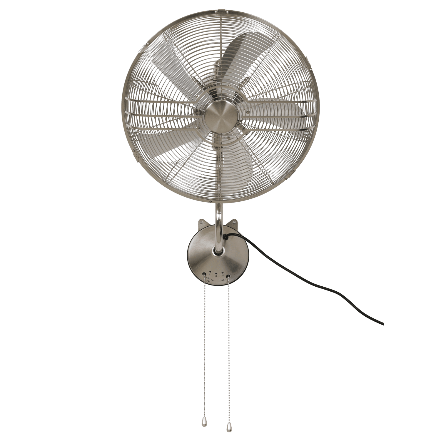 Zebbies Lighting Airstream  Brushed Chrome Wall Fan