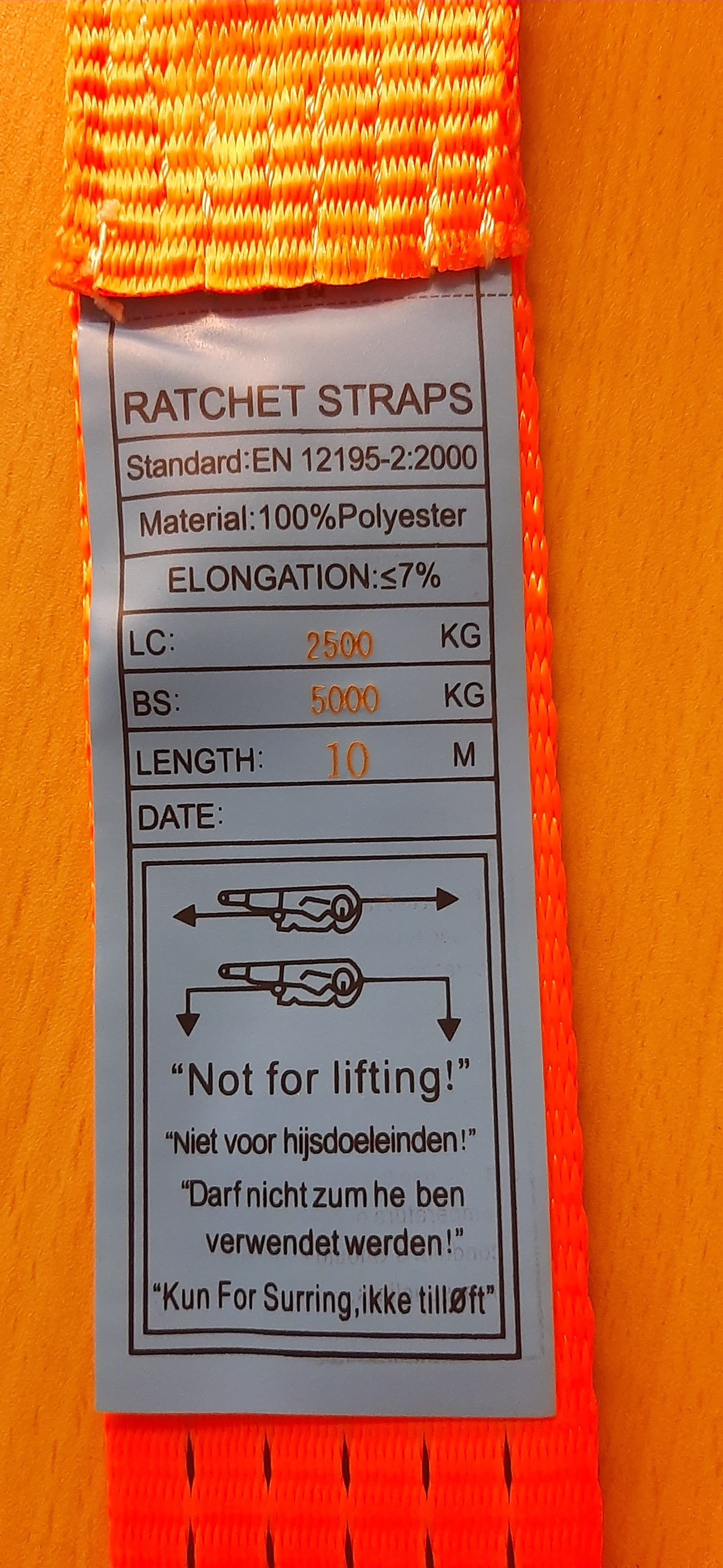 Ratchet Tie Down Strap Heavy Duty 10M x 50mm