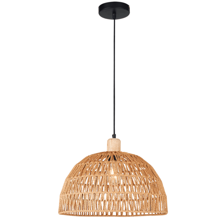 Metal  Wood and String Pendant