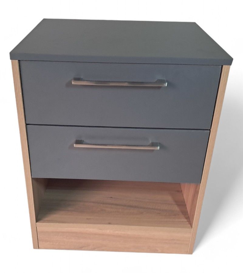 Rubano Bedside Table - Sahara & Storm Grey