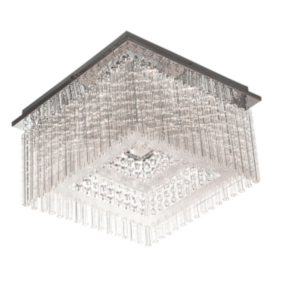 Stainless Steel LED Ceiling Fitting with Glass and Acrylic Crystals