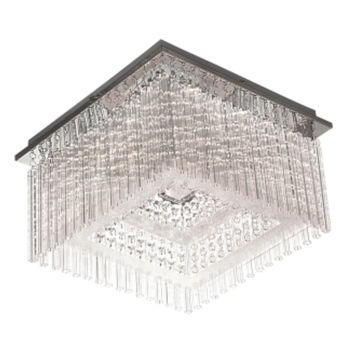 Stainless Steel LED Ceiling Fitting with Glass and Acrylic Crystals