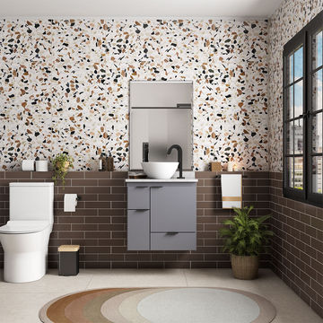 Orquidea 60 Wooden Bathroom Vanity - Bali Basin-Grey/White