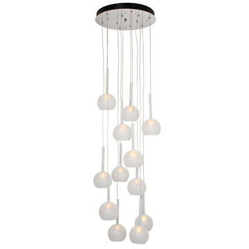 Nebula - 12 Lights Pendant - 400mm - Frosted Glass