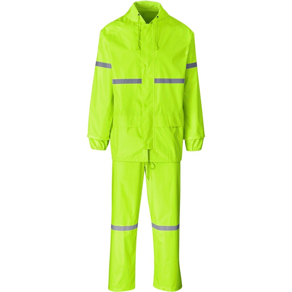 Outdoor Hi-Viz Reflective Polyester/PVC Rainsuit - Lime (Size-3XL,Colour-LIME)