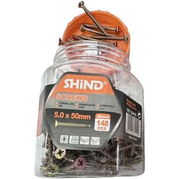 Shind 5.0 x 50mm Gold Bugle Head Screws 148 Pack