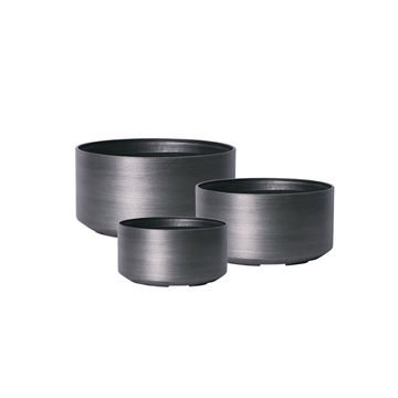 Pots ul/weight Low Set3 Cylinder design brushed steel