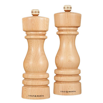 Cole & Mason London Natural Beech Salt and Pepper Mill Set