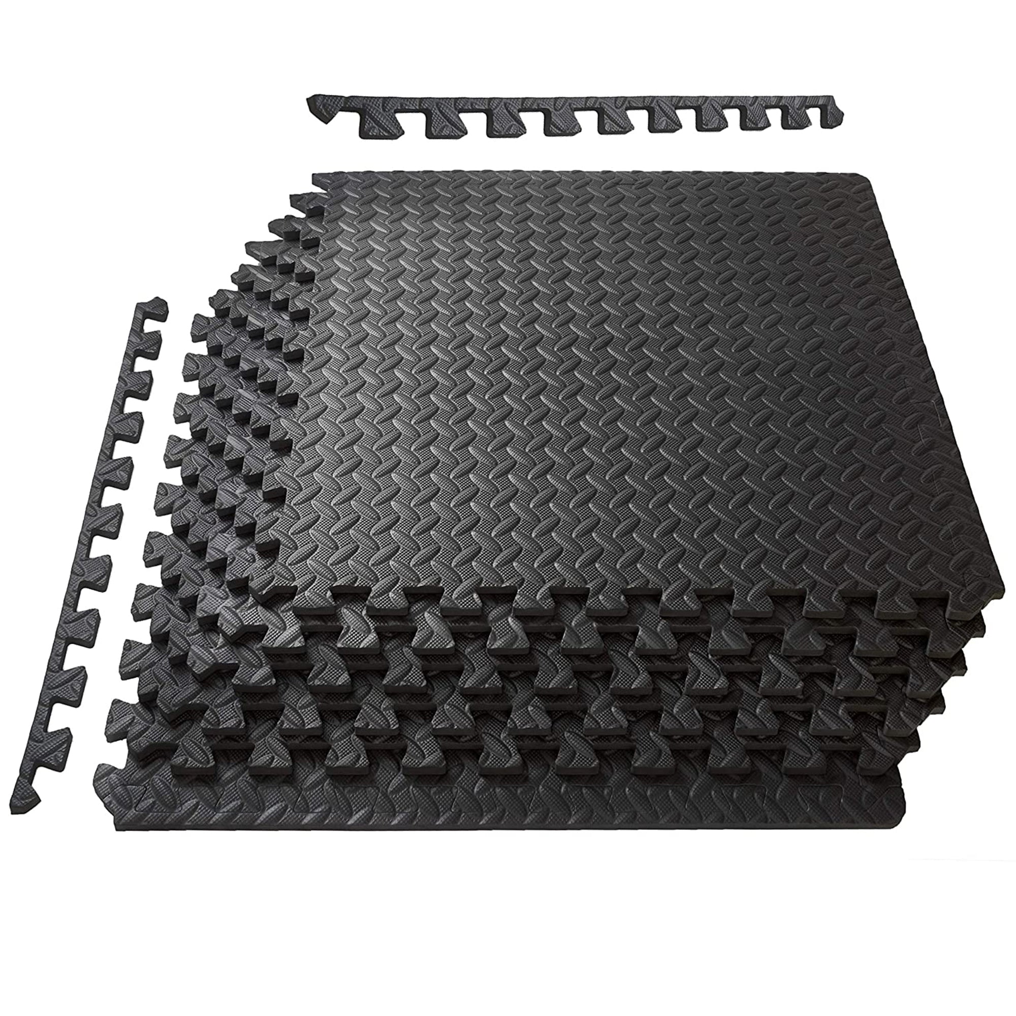 SPRI Bi-Folding Exercise Mats for Home Workout - 2-Inch Thick Standard,  black