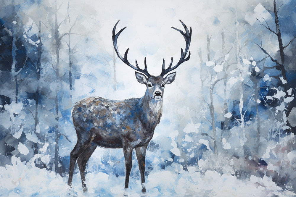 Canvas Wall Art - Serene Shades Blue White Blend Together - A1126 - [120 x 80 cm]