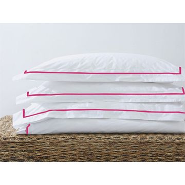 Rey's Fine Linen - Egyptian Collection - Oxford Satin Stitch Duvet Cover -Fuchsia Purple-King(01 Set)