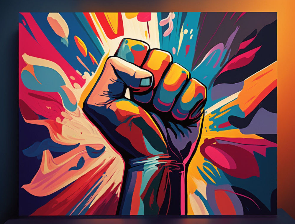 Canvas Wall Art - Empowerment An Acrylic Painting  - B1389 - [120 x 80 cm]