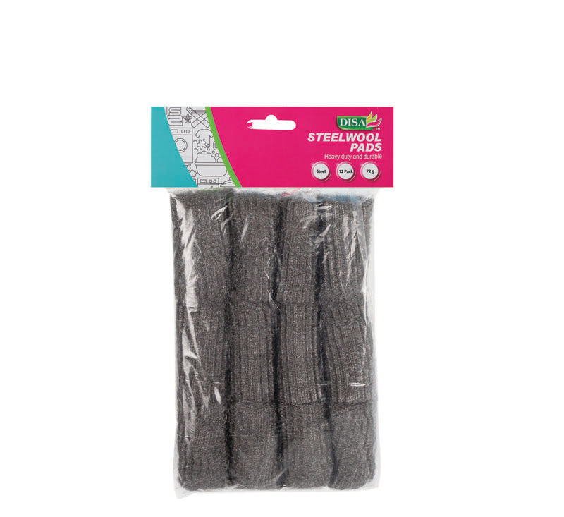 Steel Wool Pads - 12 Piece - Steel - 72g - 5 Pack