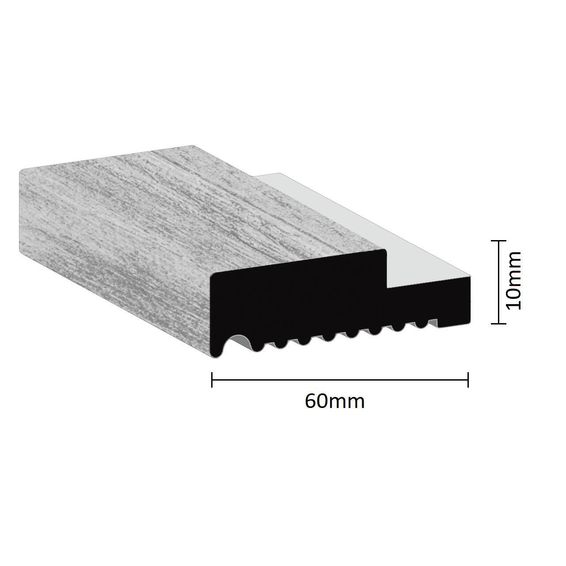 Starter Trim for Wall Slatted Panel Eco Friendly SUPREME MOULDINGS Grey T10mm x W60mm x L2400m