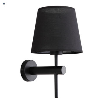 Metal Wall Bracket with Black Fabric Shade